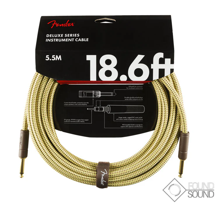 Fender Deluxe Series 18.6' Instrument Cable Tweed