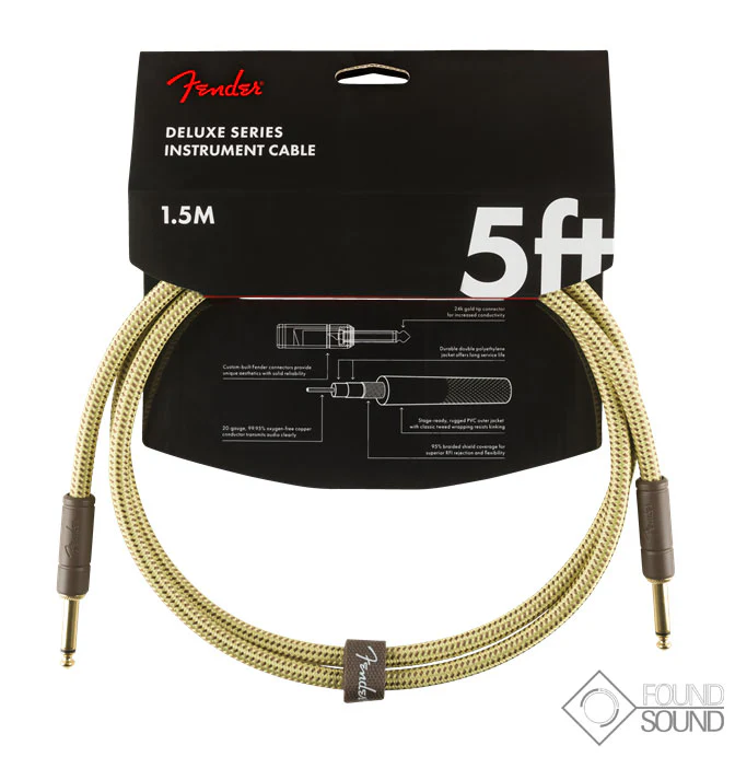 Fender Deluxe Series 5' Instrument Cable Tweed