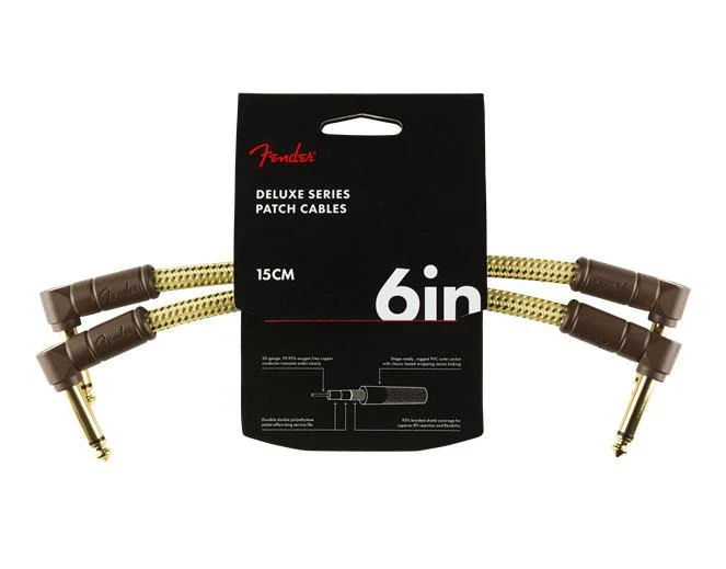 Fender Deluxe Series 6" Cable Tweed 2 PACK