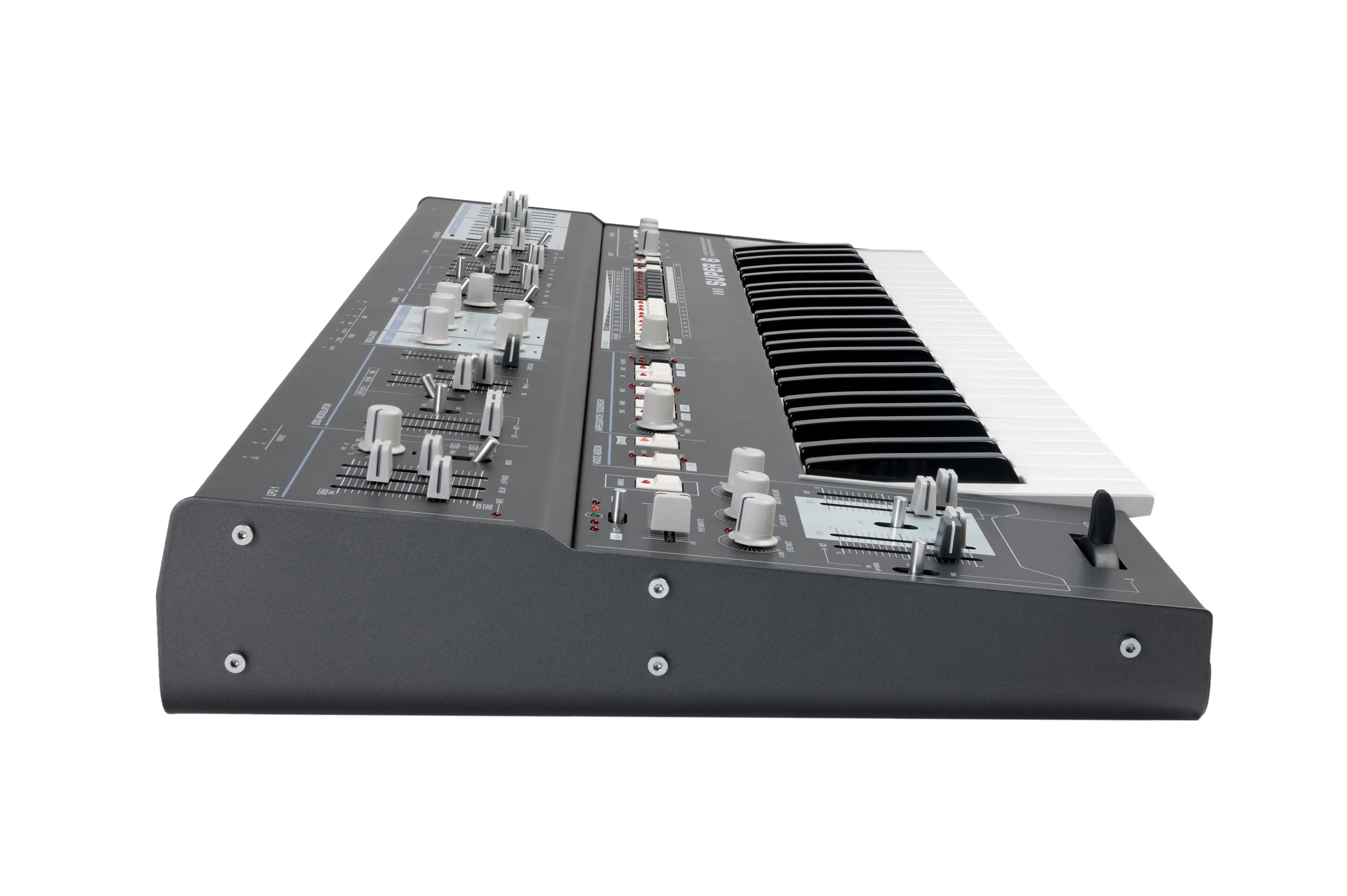 UDO Super 6 12 Voice Polyphonic Stereo-Analogue Hybrid Synthesizer - Grey - Image 3