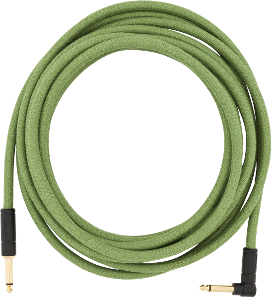 Fender 18.6' Angled Festival Instrument Cable Pure Hemp Green - Image 2