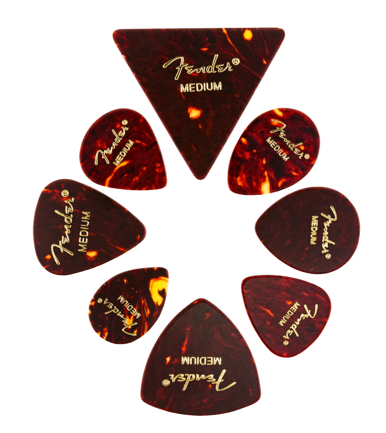 Fender Classic Celluloid Shape Medley Picks Medium 8-Pack