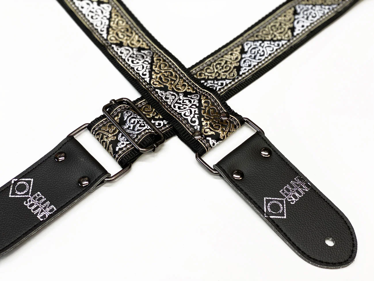 DSL Jacquard Weave TOM-Gold & Silver Guitar Strap