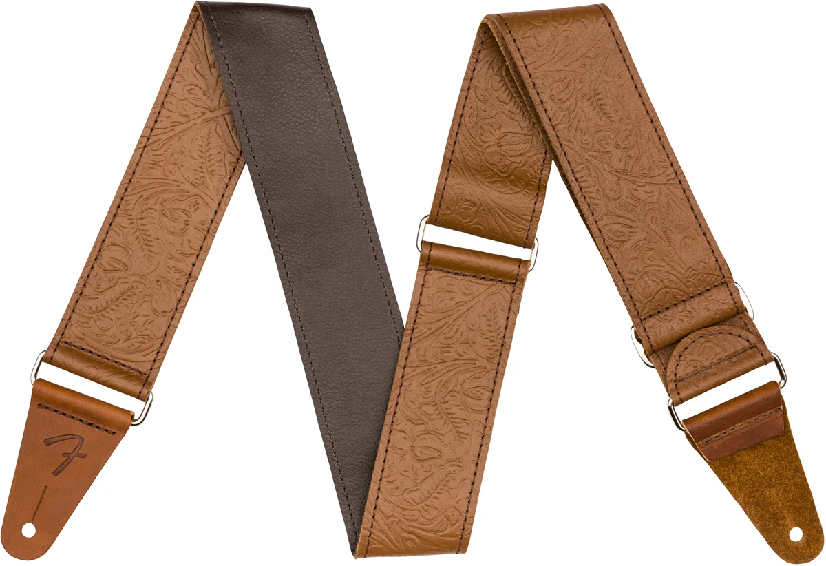 Fender 2" Tooled Leather Strap (Brown)