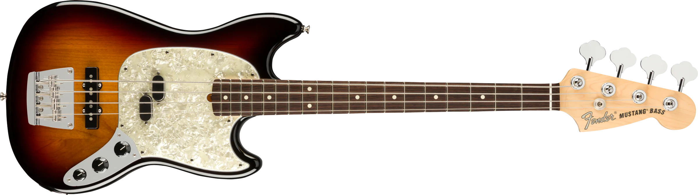 Fender American Performer Mustang Bass - 3 Colour Sunburst - Image 4
