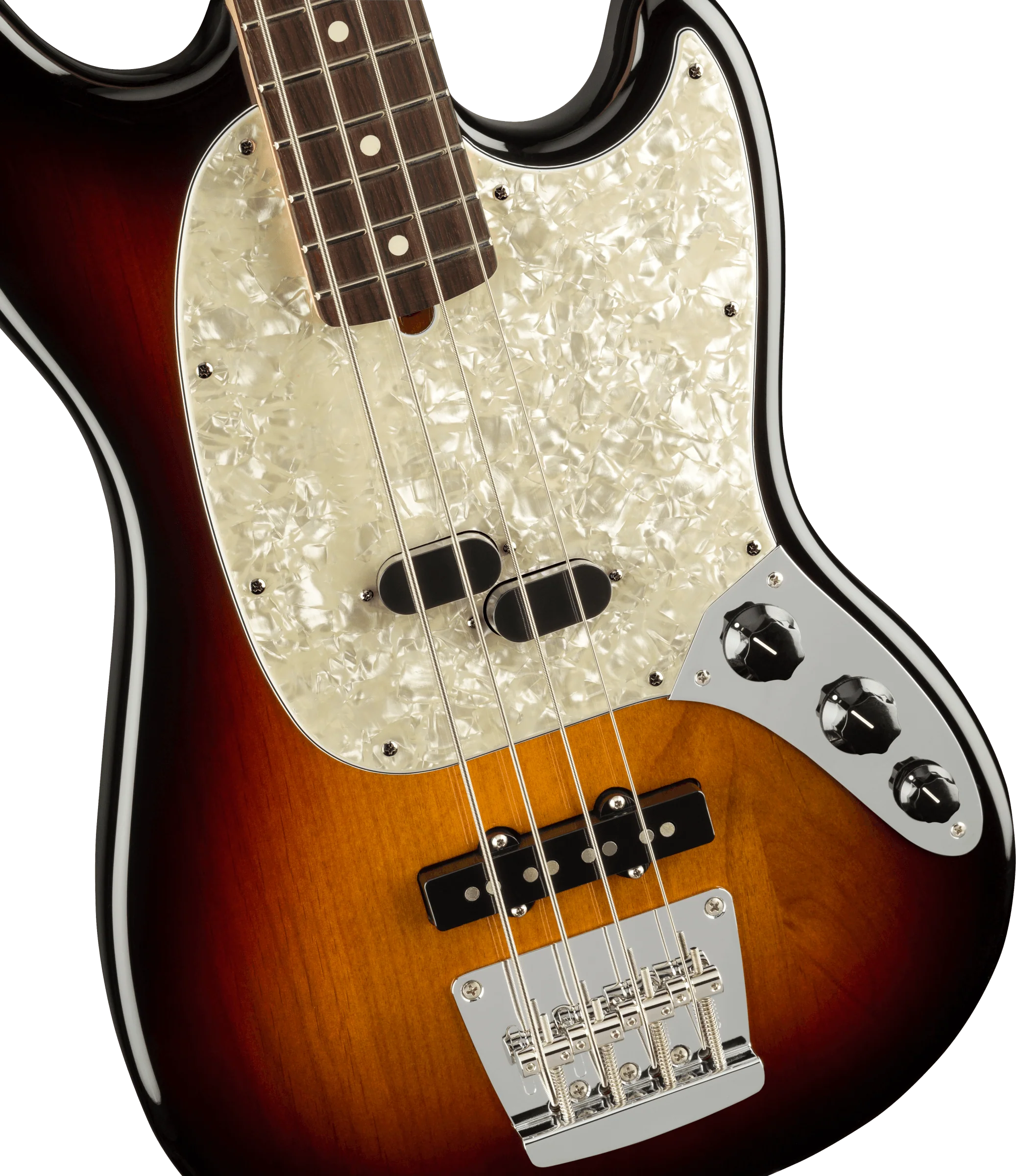 Fender American Performer Mustang Bass - 3 Colour Sunburst - Image 6