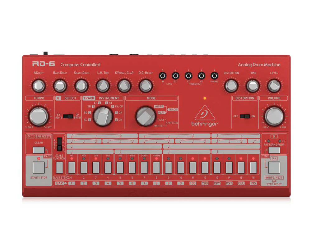 Behringer RD6 RD Analog Drum Machine - Red