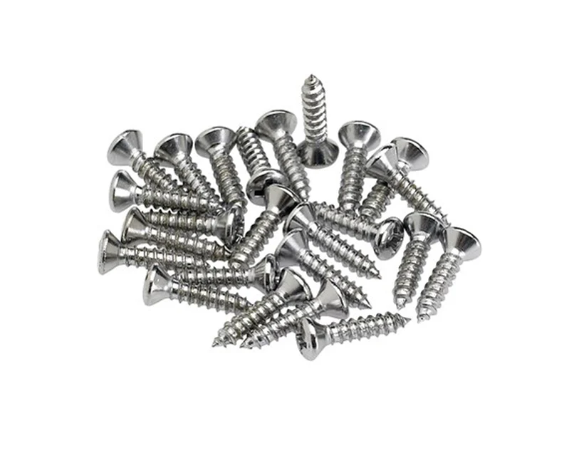 Fender Pickguard/Control Plate Mounting Screws (24) (Chrome)