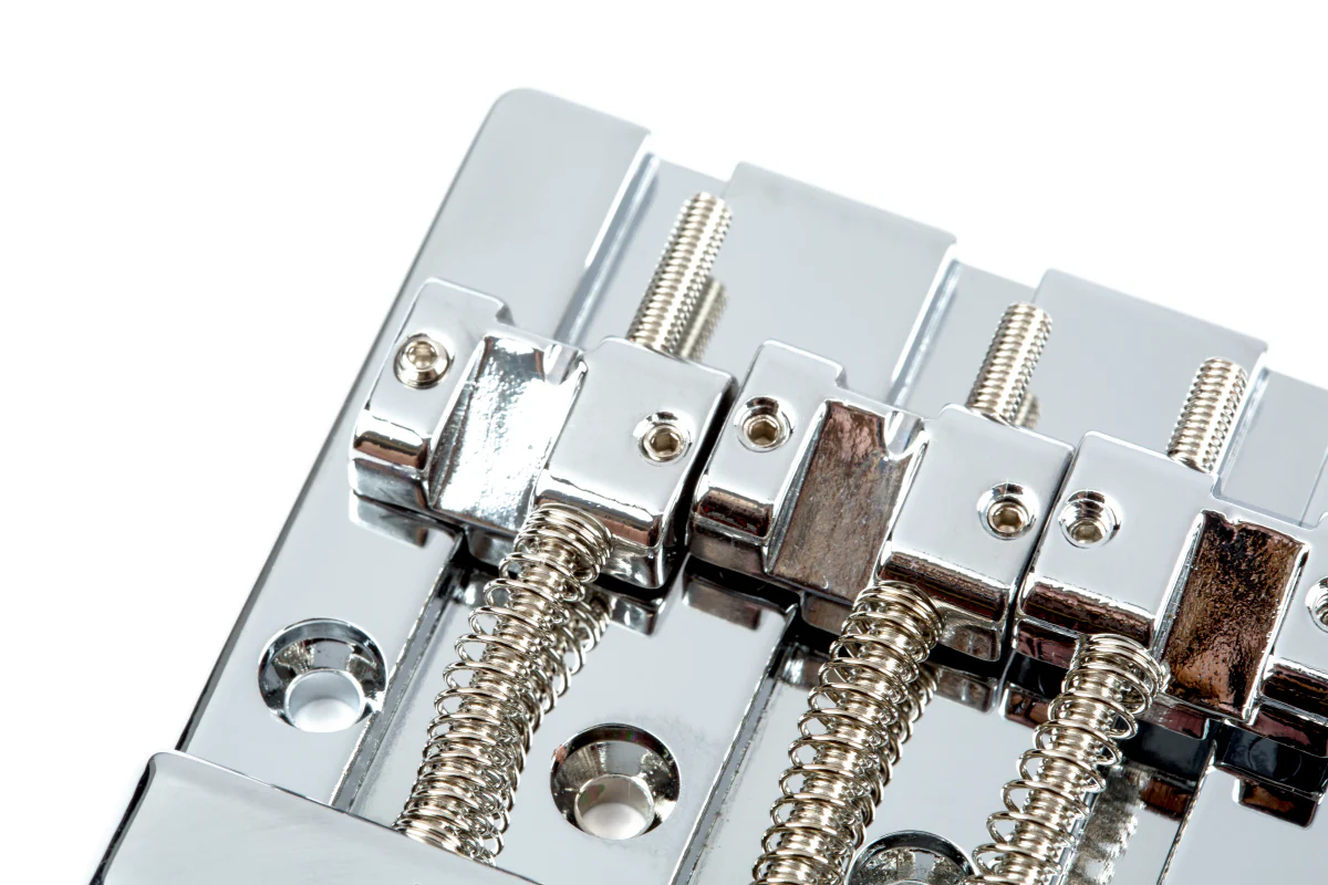 Fender HiMass 4-String Bass Bridge Assembly With Brass Saddles - Chrome - Image 3