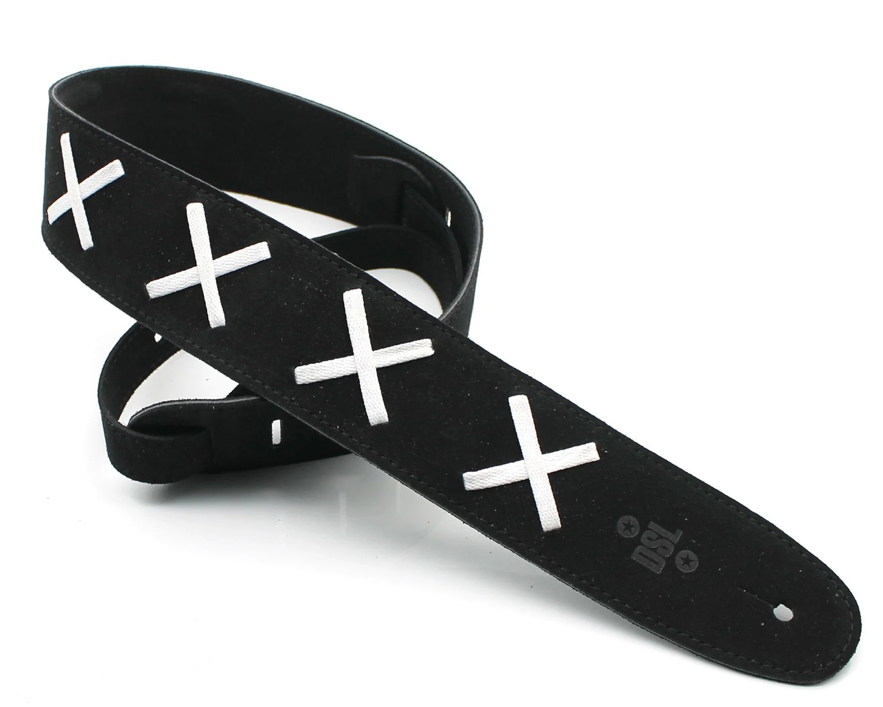 DSL DG25 Cross Black 2.5" Black Guitar Strap