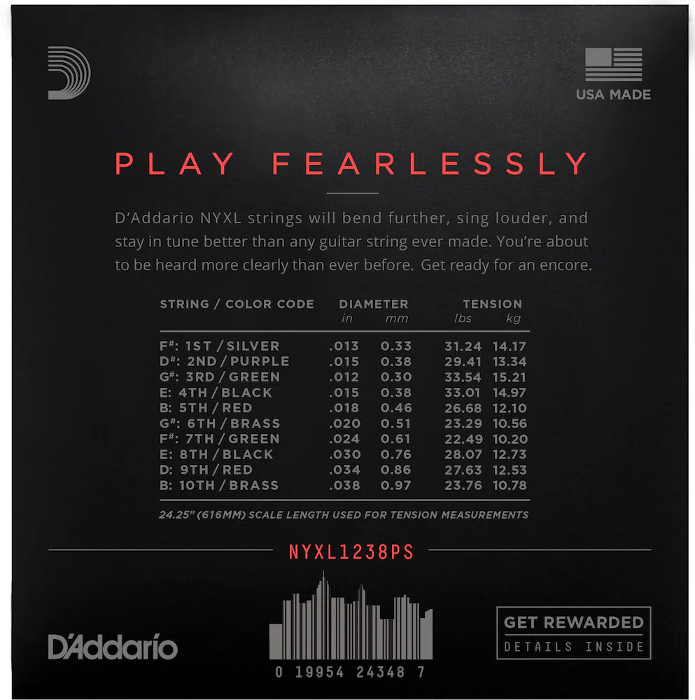 D'Addario NYXL1238PS Nickel Wound E9 Pedal Steel Guitar Strings Custom Light 12-38 - Image 2