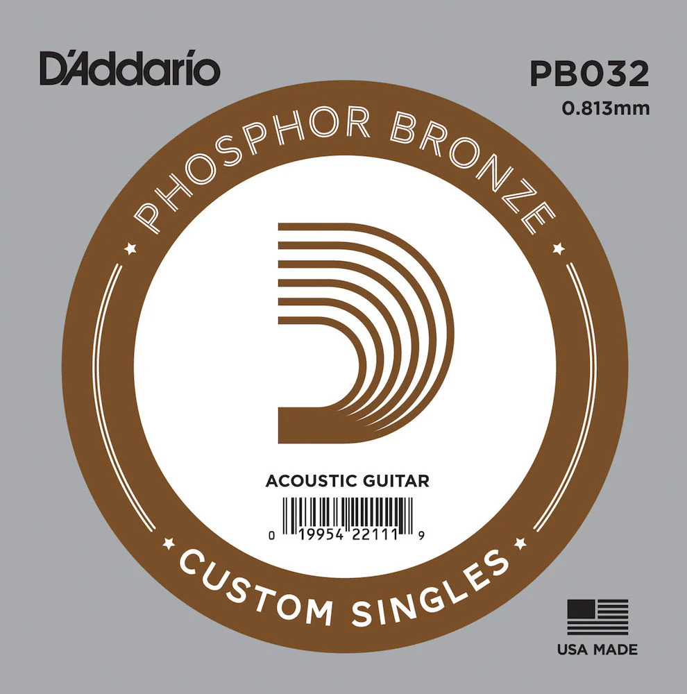 PB032 Phosphor Bronze Wound Acoustic Guitar Single String .032