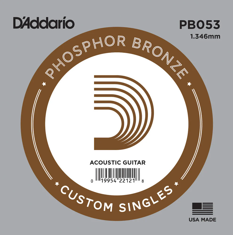 PB053 Phosphor Bronze Wound Acoustic Guitar Single String.053