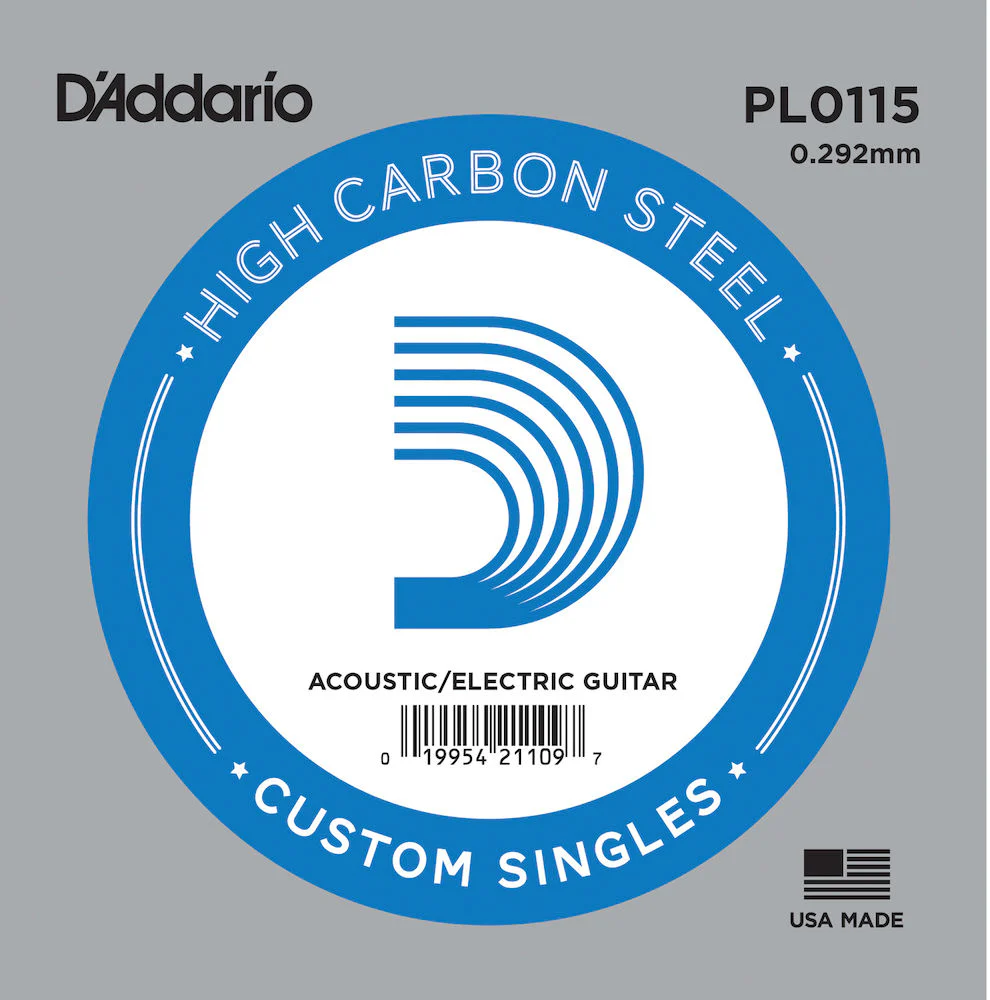 D'Addario PL0115 Plain Steel .0115 Gauge Guitar Single String