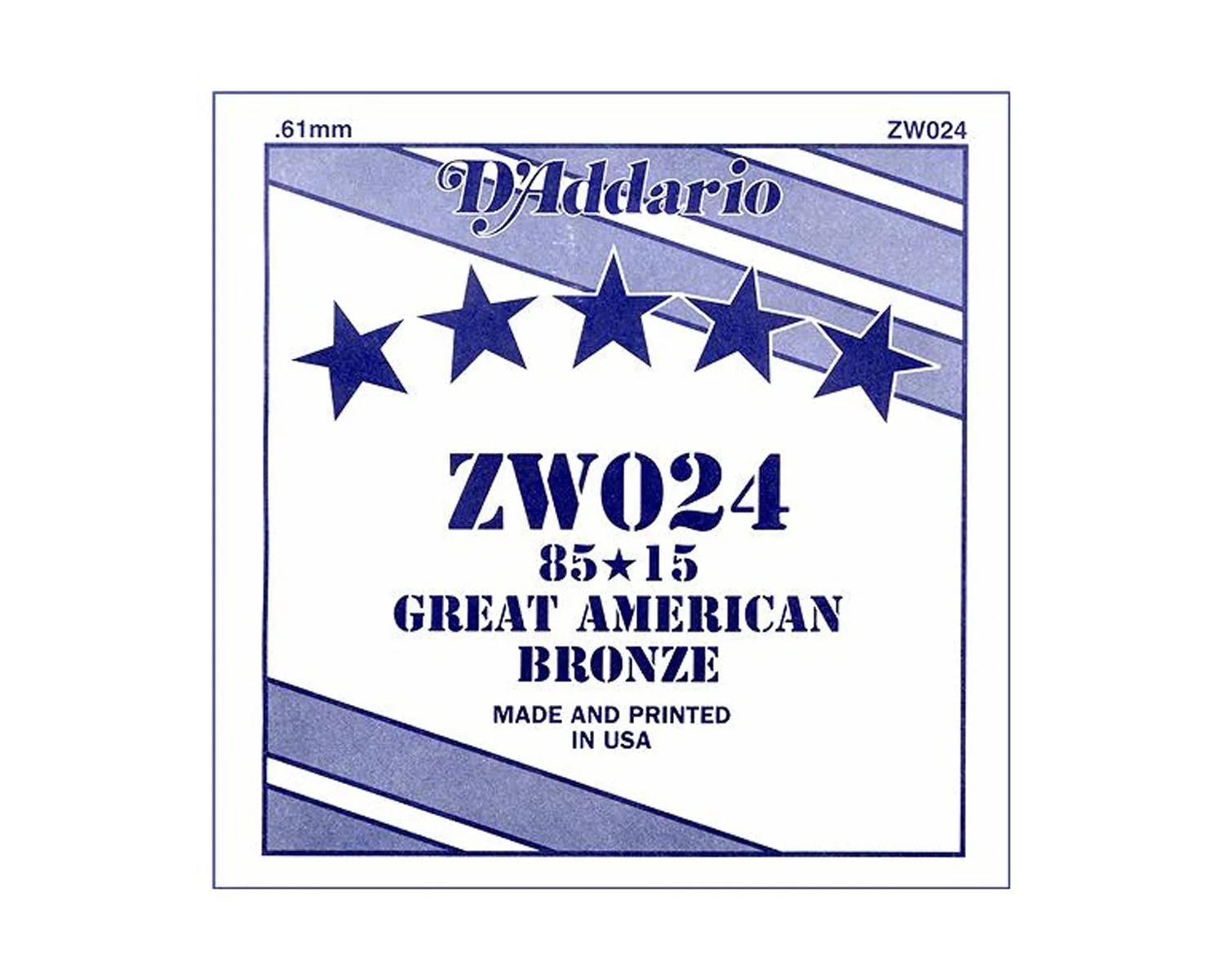 D'Addario 85/15 Bronze wound 024