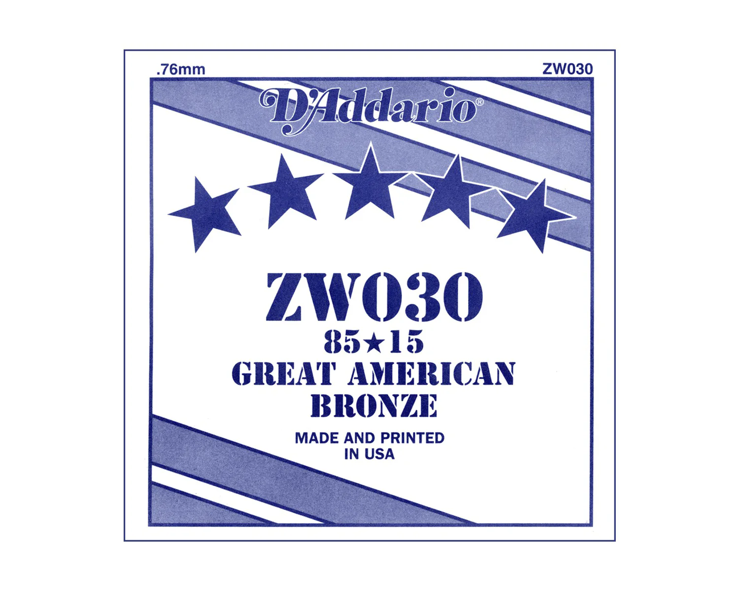 D'Addario 85/15 Bronze wound 030