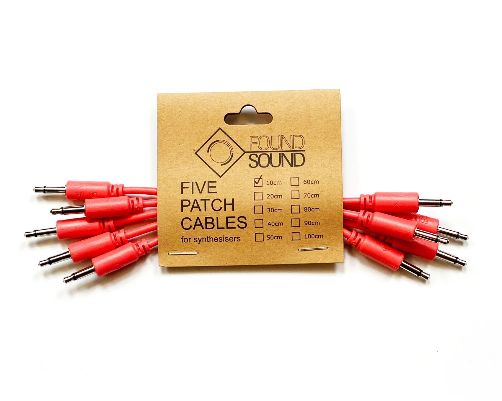Found Sound 10cm Hot Pink Patch Cable x 5