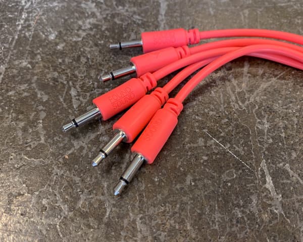 Found Sound 10cm Hot Pink Patch Cable x 5 - Image 2