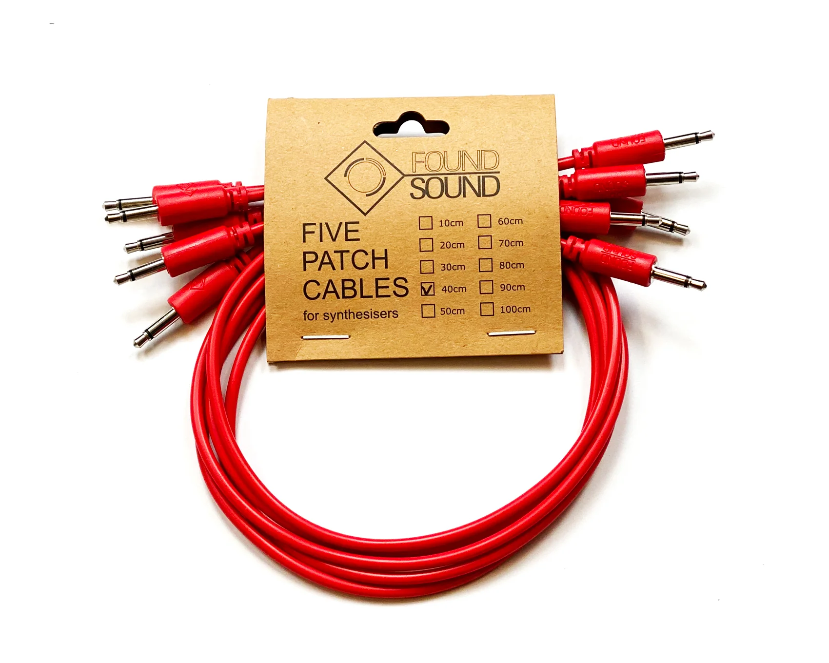 Found Sound 40cm Red Patch Cable x 5