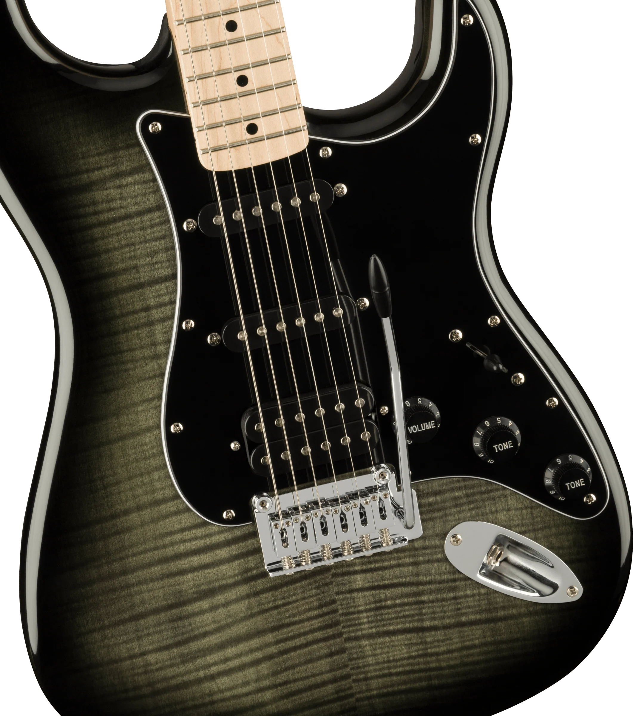 Fender Squier Affinity Strat - FMT HSS MN BPG Black Burst - Image 6
