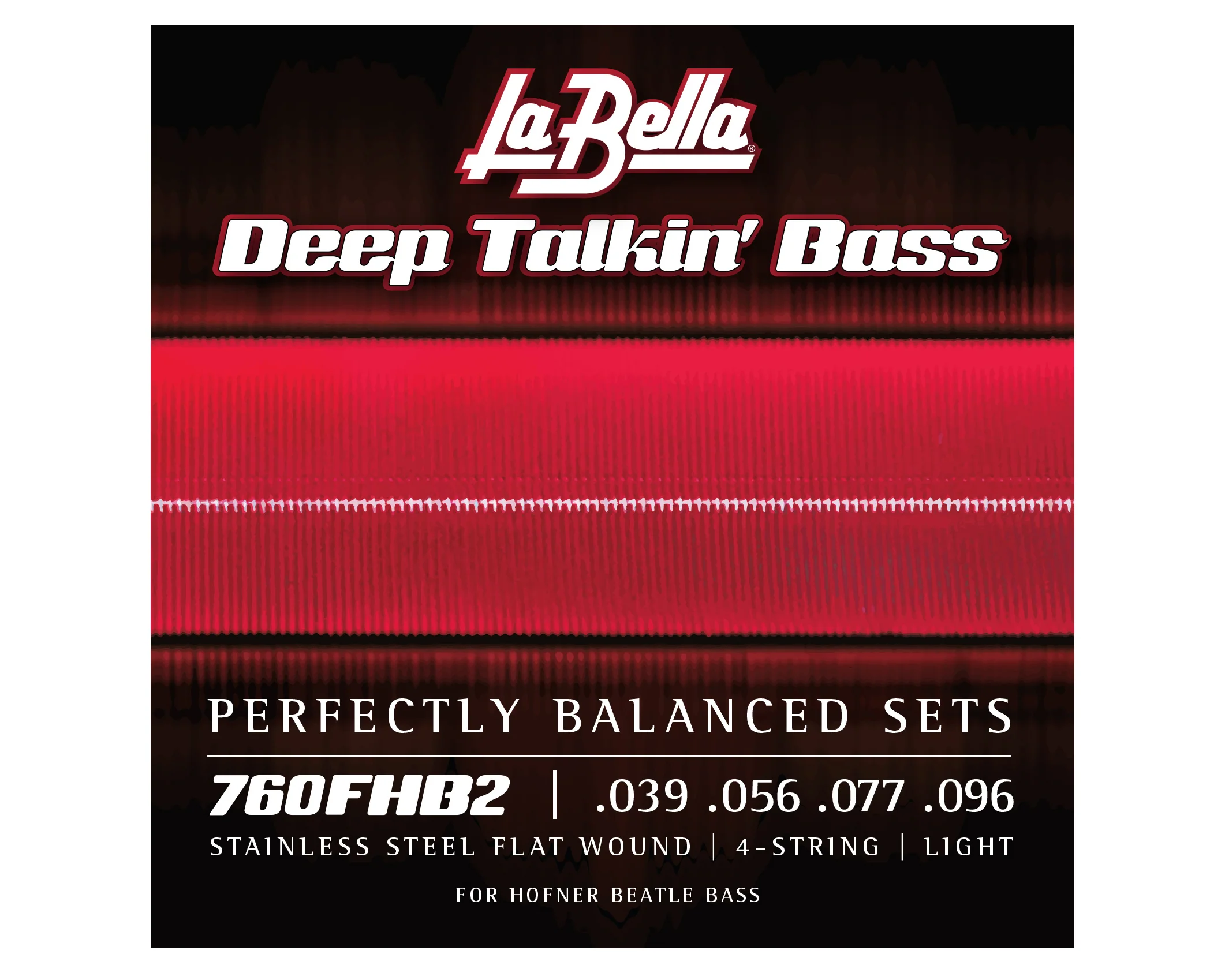 La Bella 760FHB2 Hofner Beatle Bass Stainless Steel Flat-Wound Strings