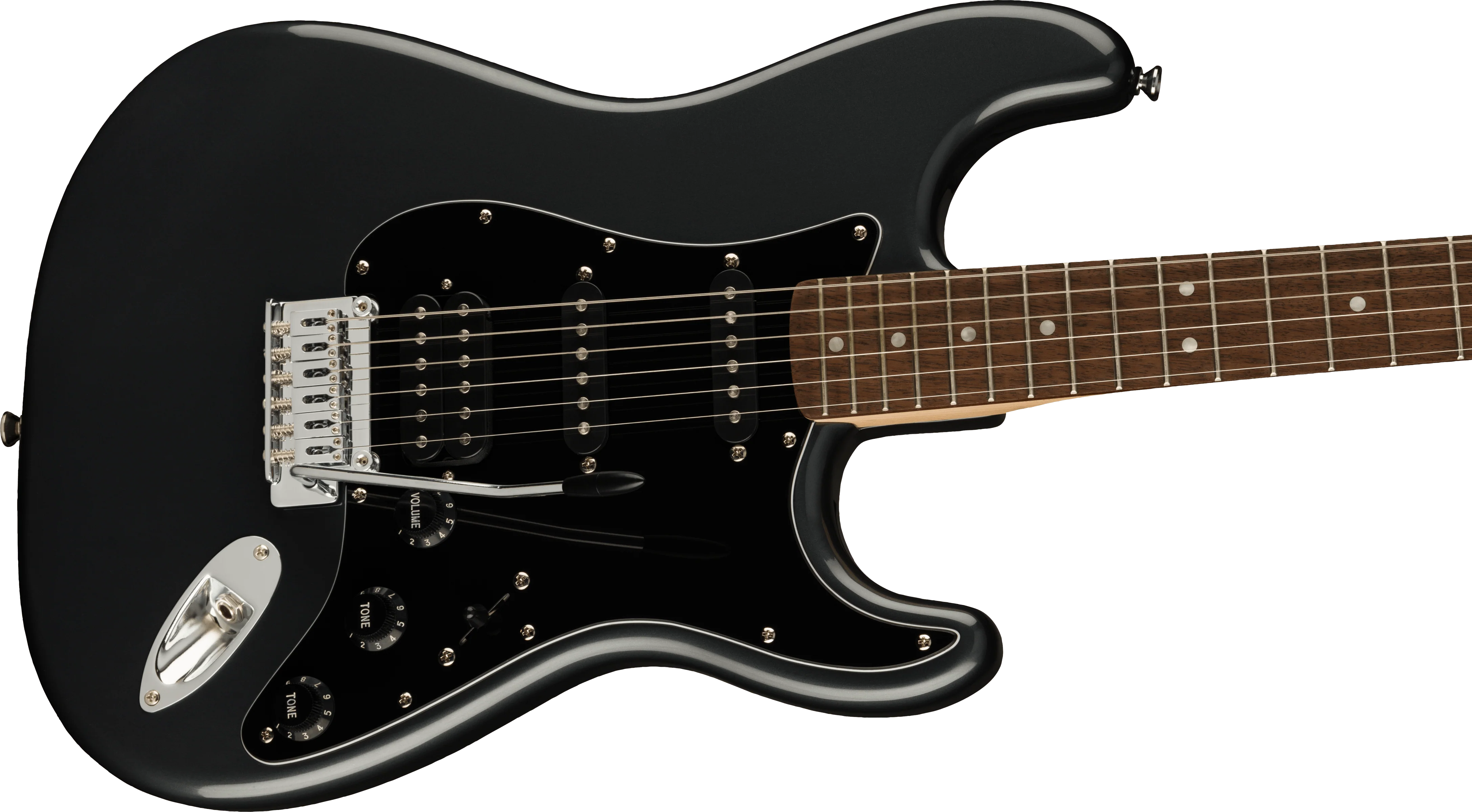 Fender Squier Affinity Series Stratocaster HSS Pack - Charcoal Frost Metallic with Frontman 15G - Image 5