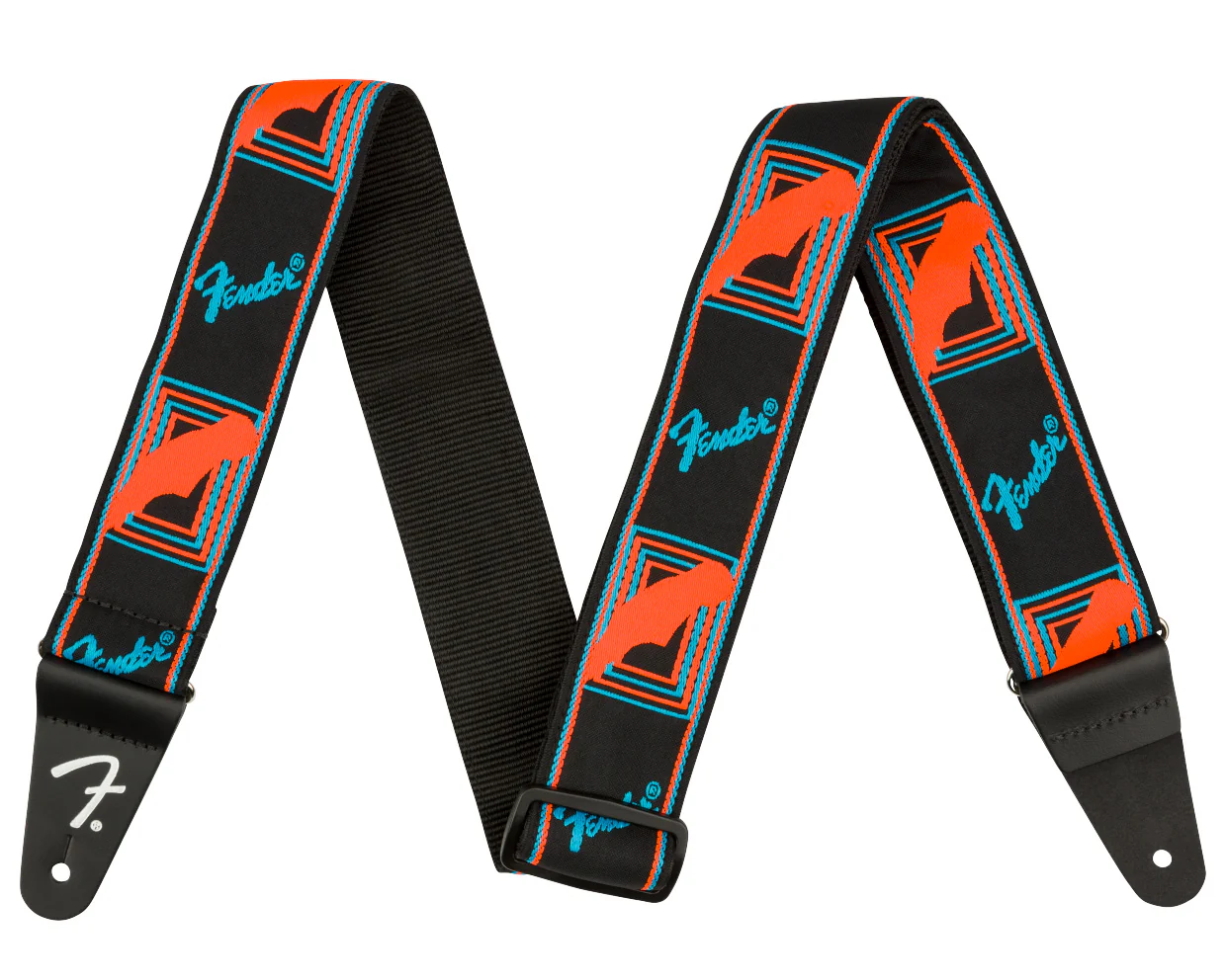 Fender Neon Monogrammed Strap - Blue/Orange
