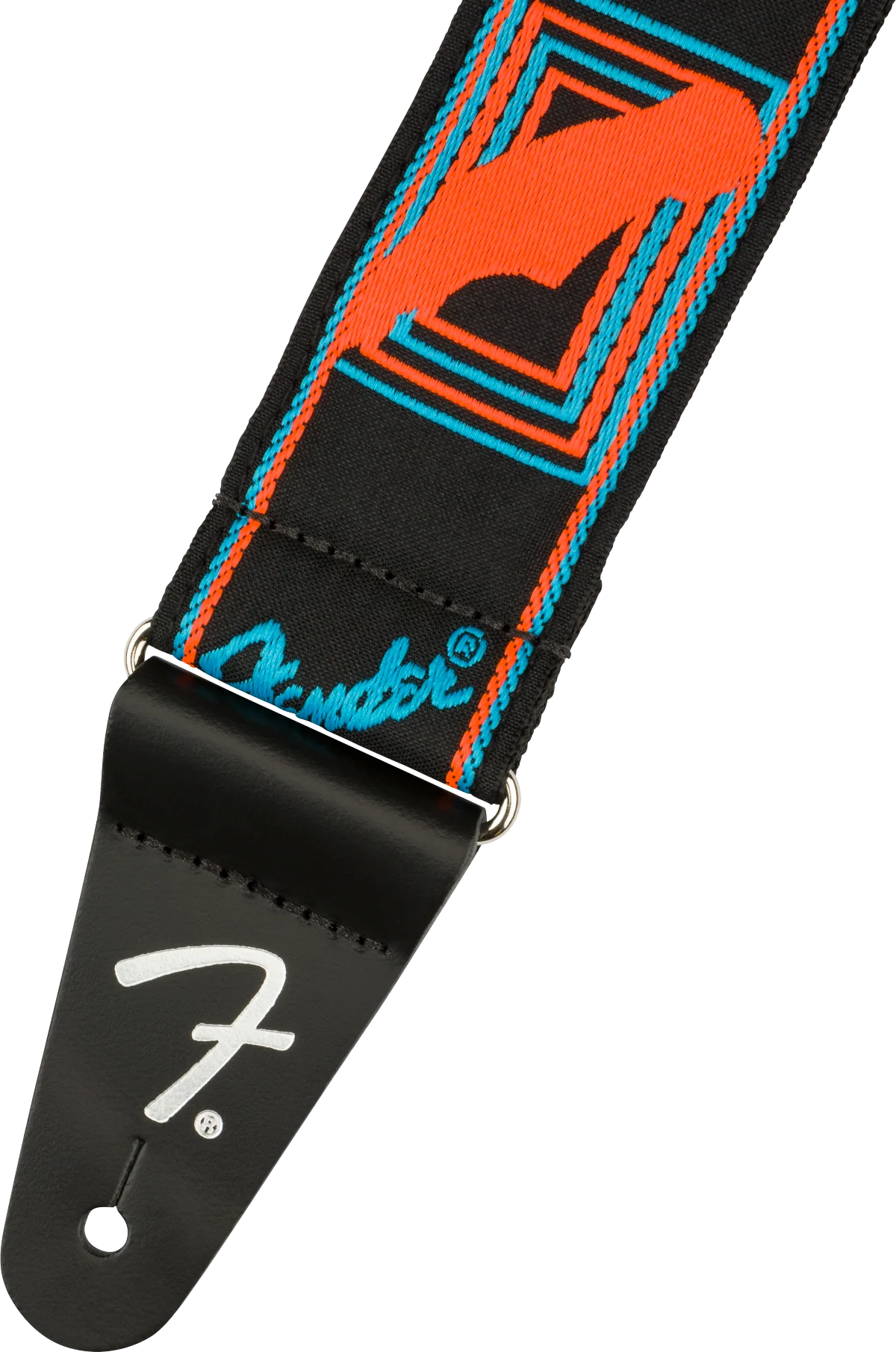 Fender Neon Monogrammed Strap - Blue/Orange - Image 4