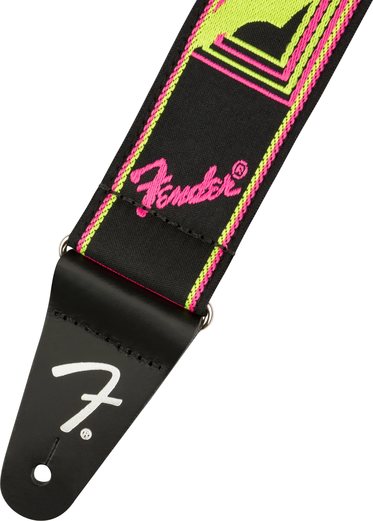 Fender Neon Monogrammed Strap -Yellow/Pink - Image 4