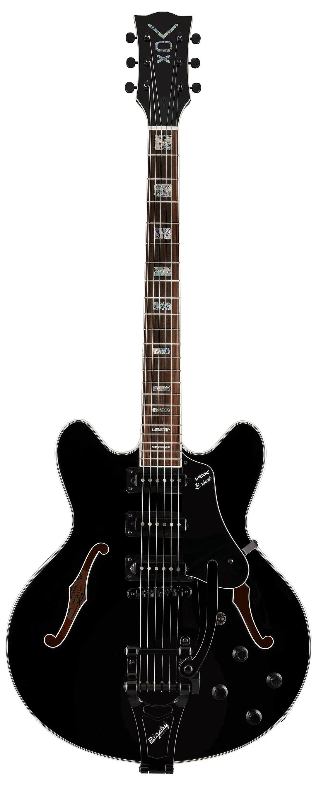 VOX Bobcat S66 with Bigsby Tremolo - Jet Black - Image 6