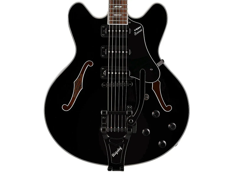 VOX Bobcat S66 with Bigsby Tremolo - Jet Black - Image 7