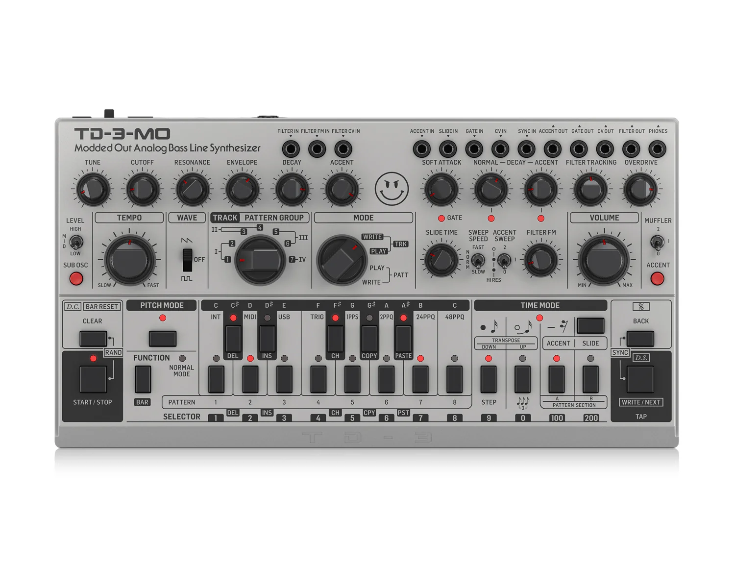 Behringer TD-3 MO SR Modded Out Silver Analog Bass Line Synth