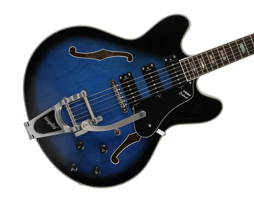 Limited Edition VOX Bobcat S66 Bigsby - Sapphire Blue With Hard Case