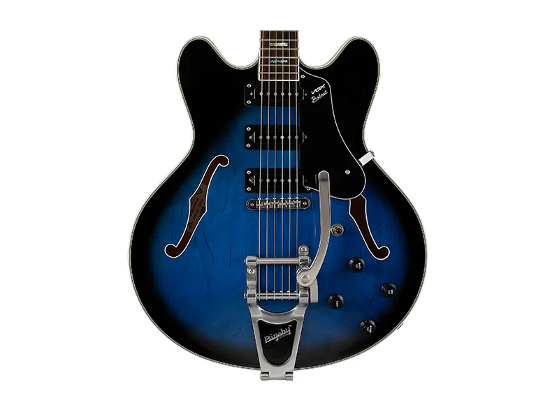 Limited Edition VOX Bobcat S66 Bigsby - Sapphire Blue With Hard Case - Image 4