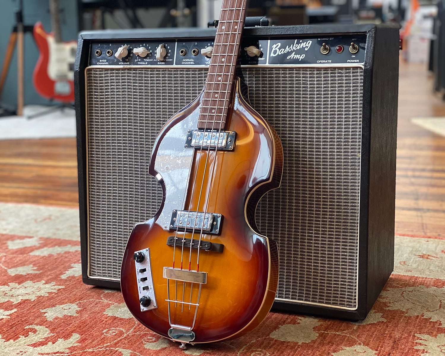 Left Handed Höfner Ignition Series Violin Bass - Sunburst - Image 10