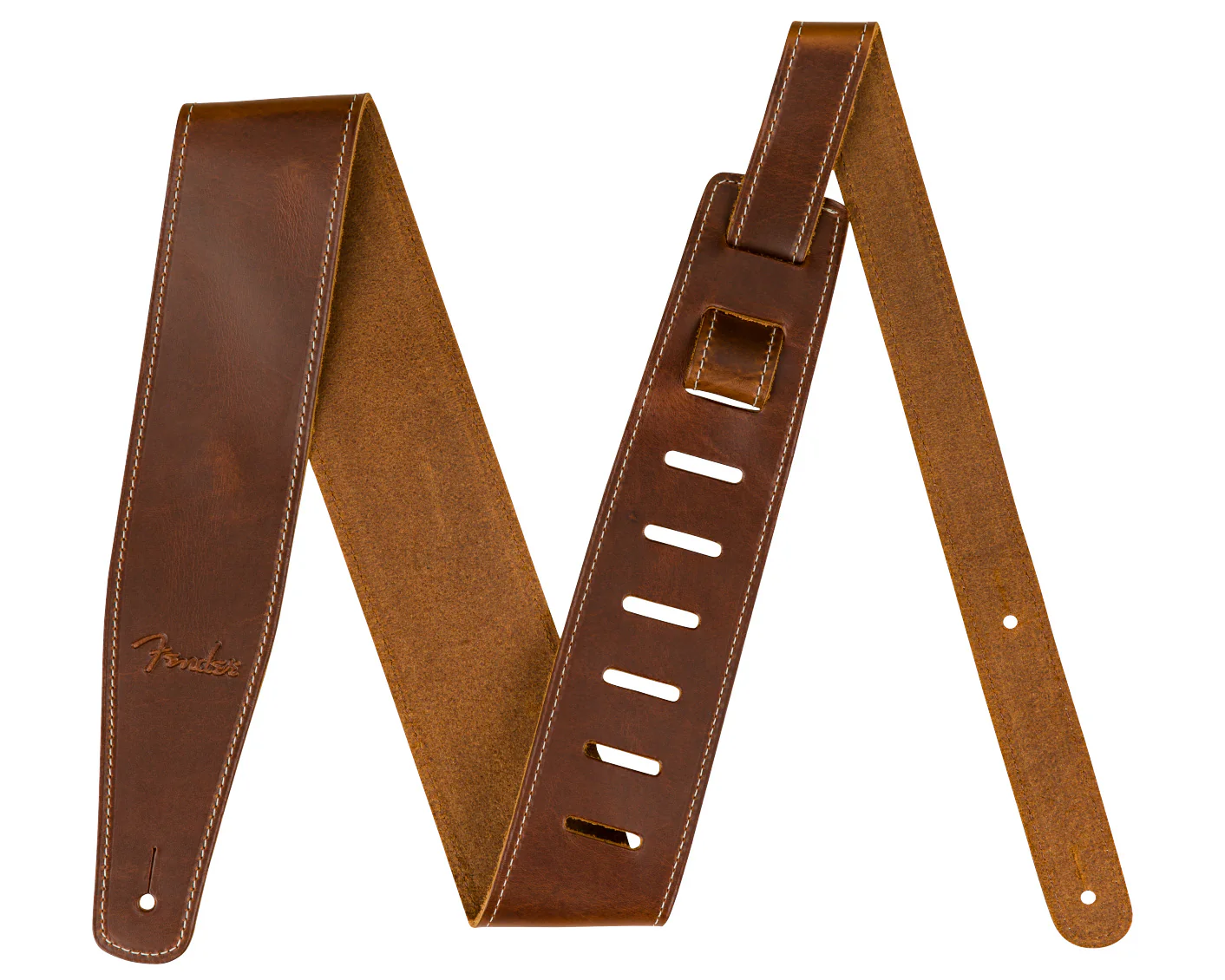 Fender Broken-In Leather Strap - Tan 2.5"