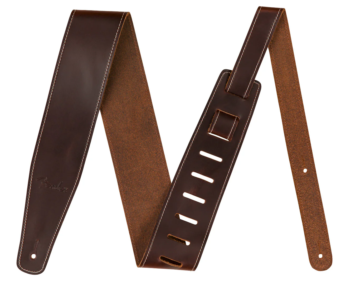 Fender Broken-In Leather Strap, Brown 2.5"