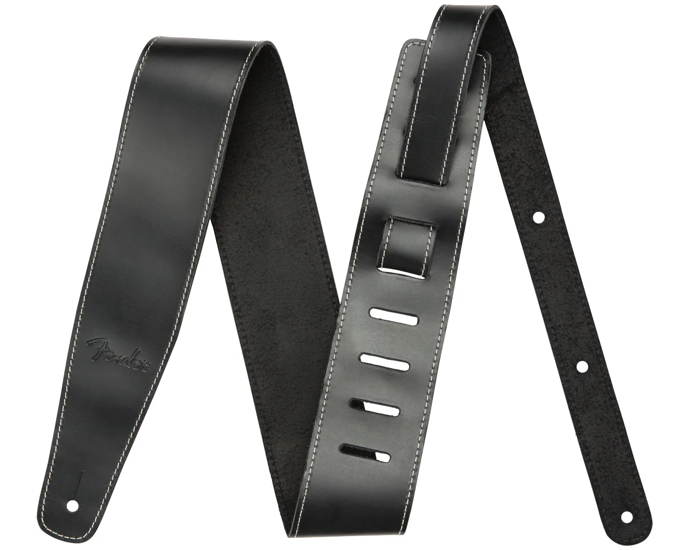 Fender Broken-In Leather Strap - Black 2.5"