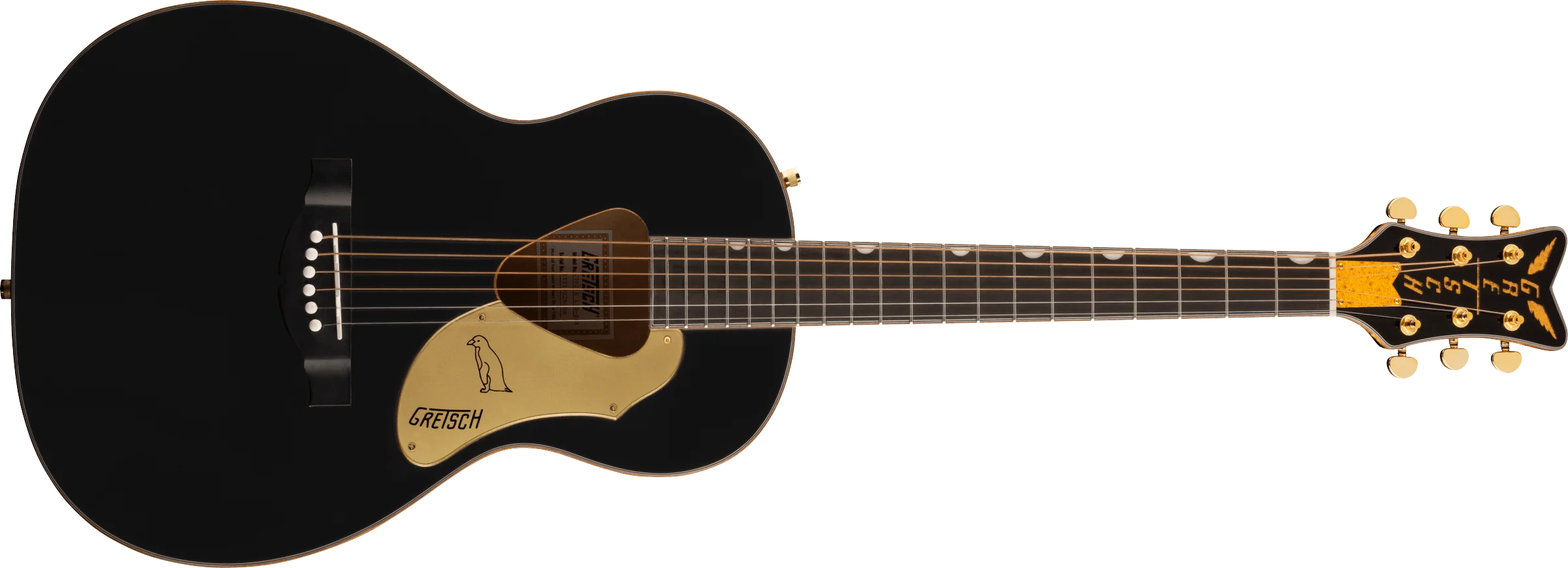 Gretsch G5021E Rancher Penguin Parlour Acoustic/ Electric Guitar - Black - Image 4