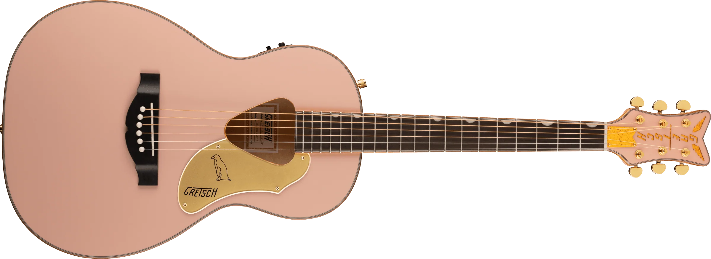 Gretsch G5021E Rancher Penguin Parlour Acoustic/Electric Guitar - Shell Pink - Image 4