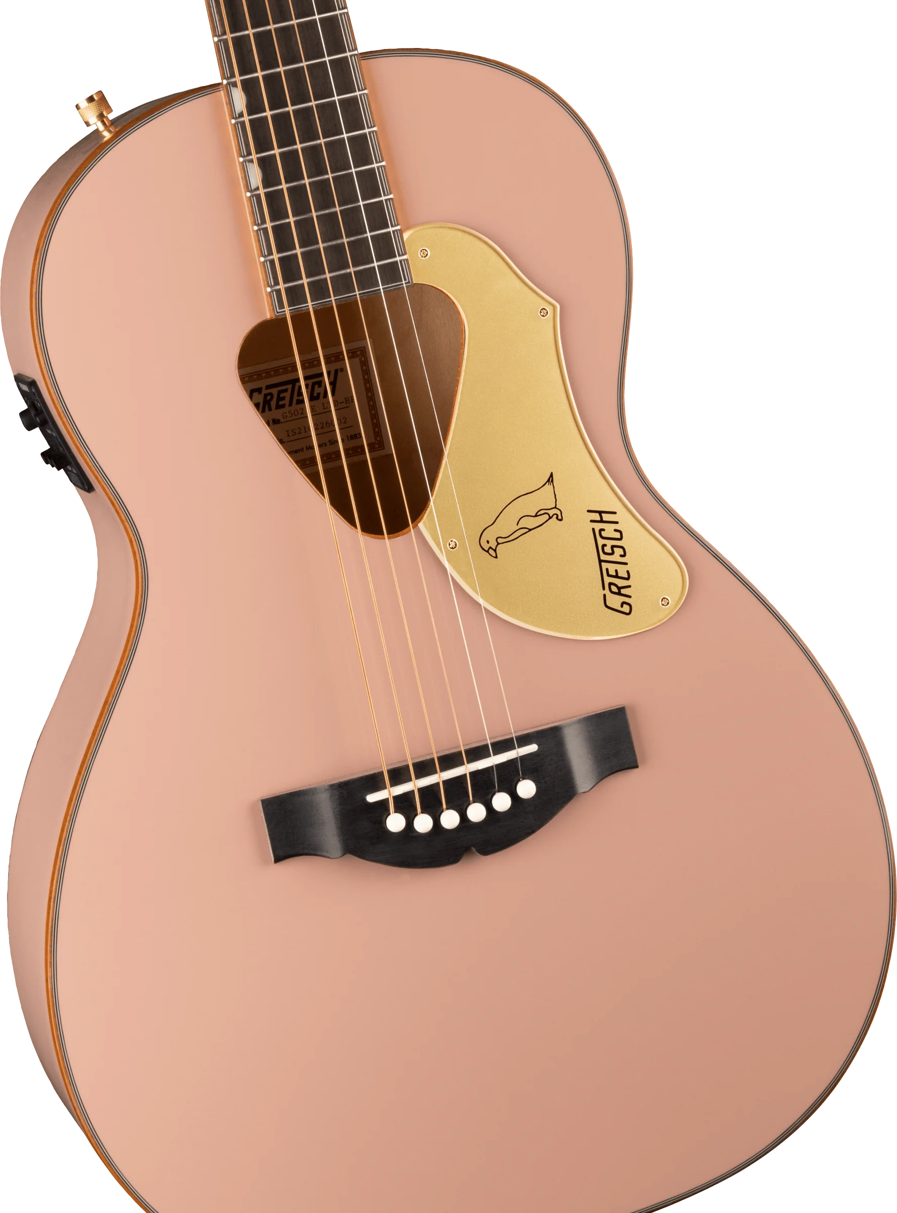 Gretsch G5021E Rancher Penguin Parlour Acoustic/Electric Guitar - Shell Pink - Image 6