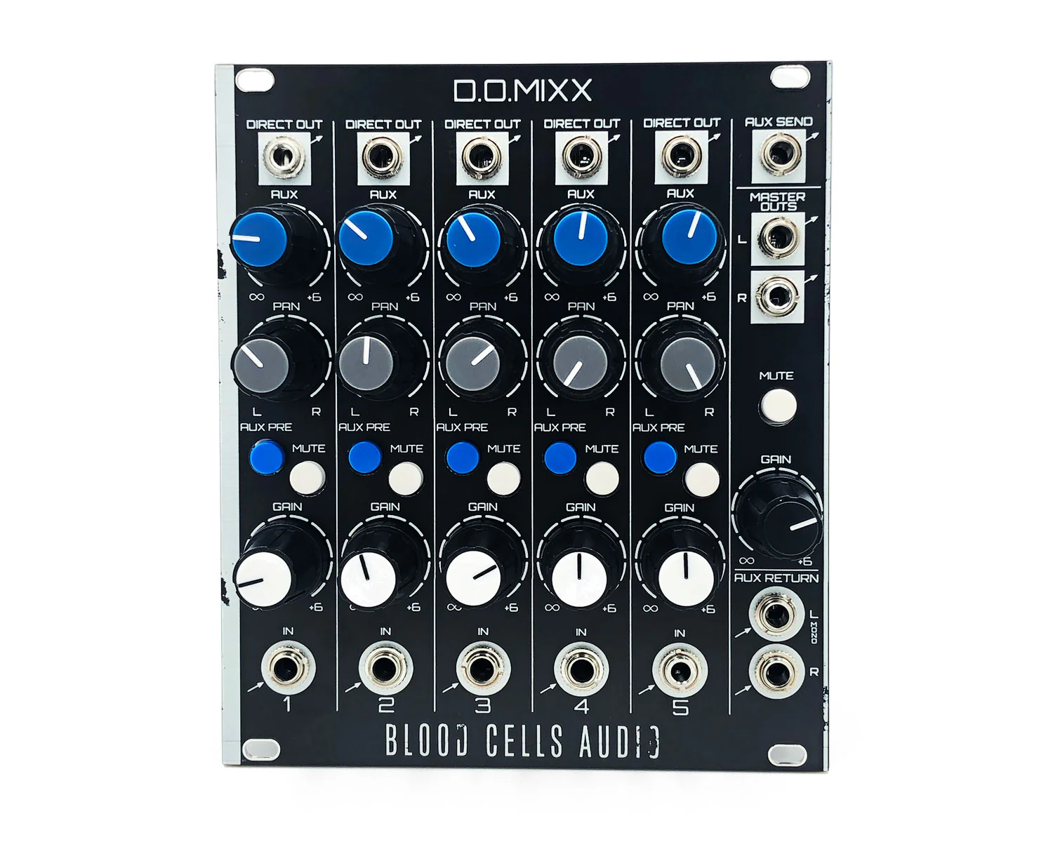 Blood Cells Audio D.O.MIXX 5-channel Mono to Stereo Mixer with Direct Outputs