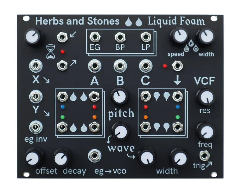Herbs & Stones Liquid Foam Modular Mono Analogue Groovebox Eurorack Module