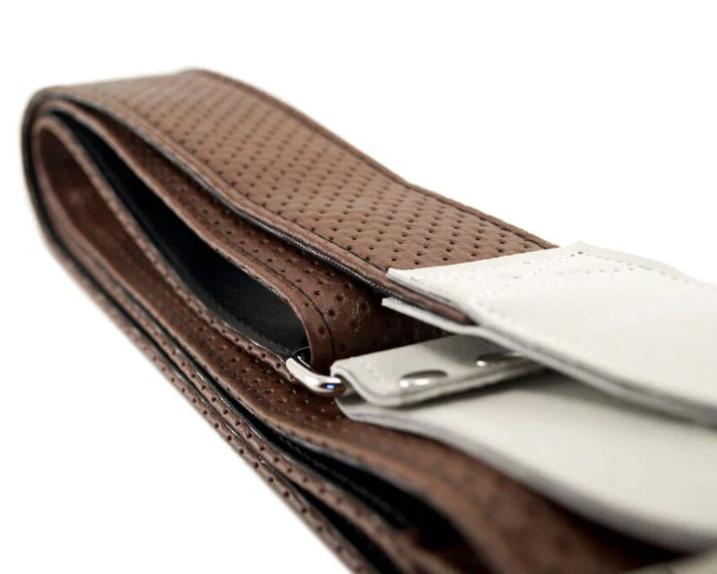 Couch Straps Brown Vintage Camino Strap - White Tabs
