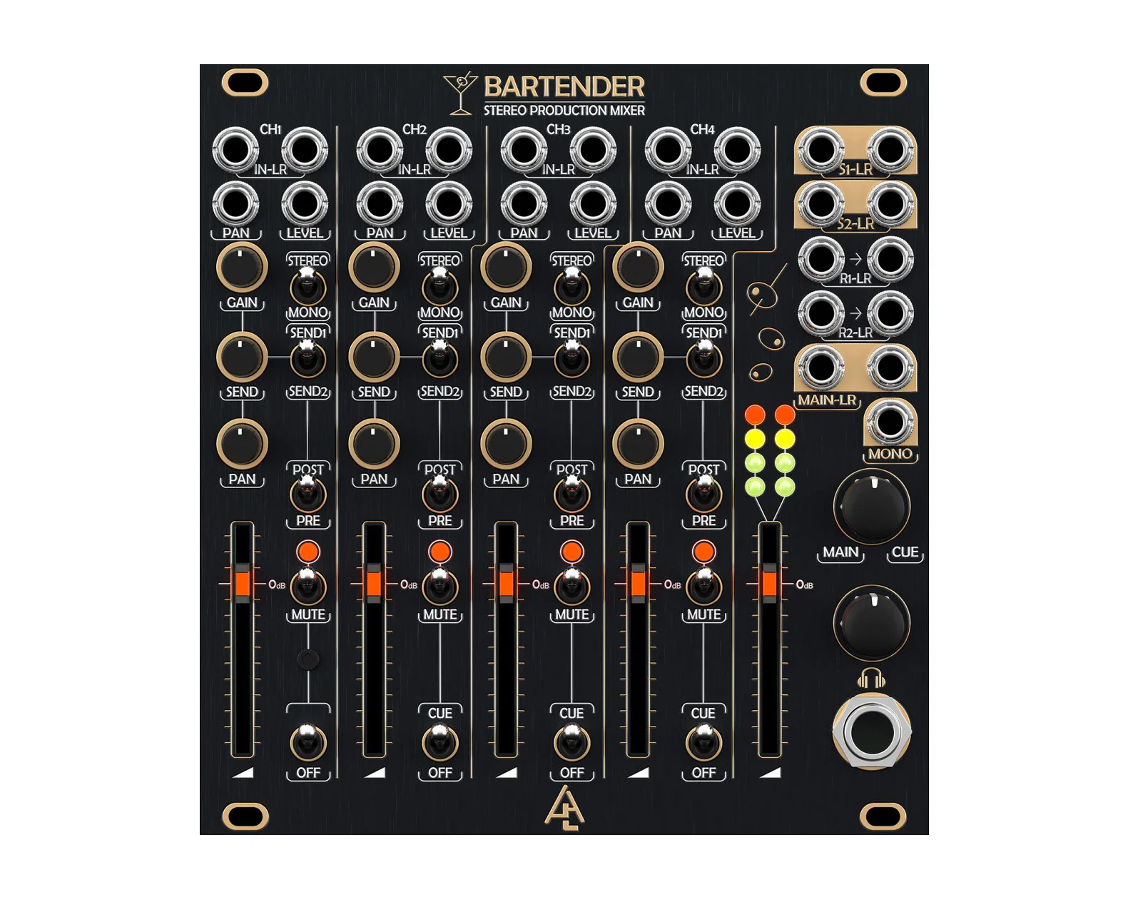 After Later Audio Bartender V2 4 Channel Expandable Stereo Mixer