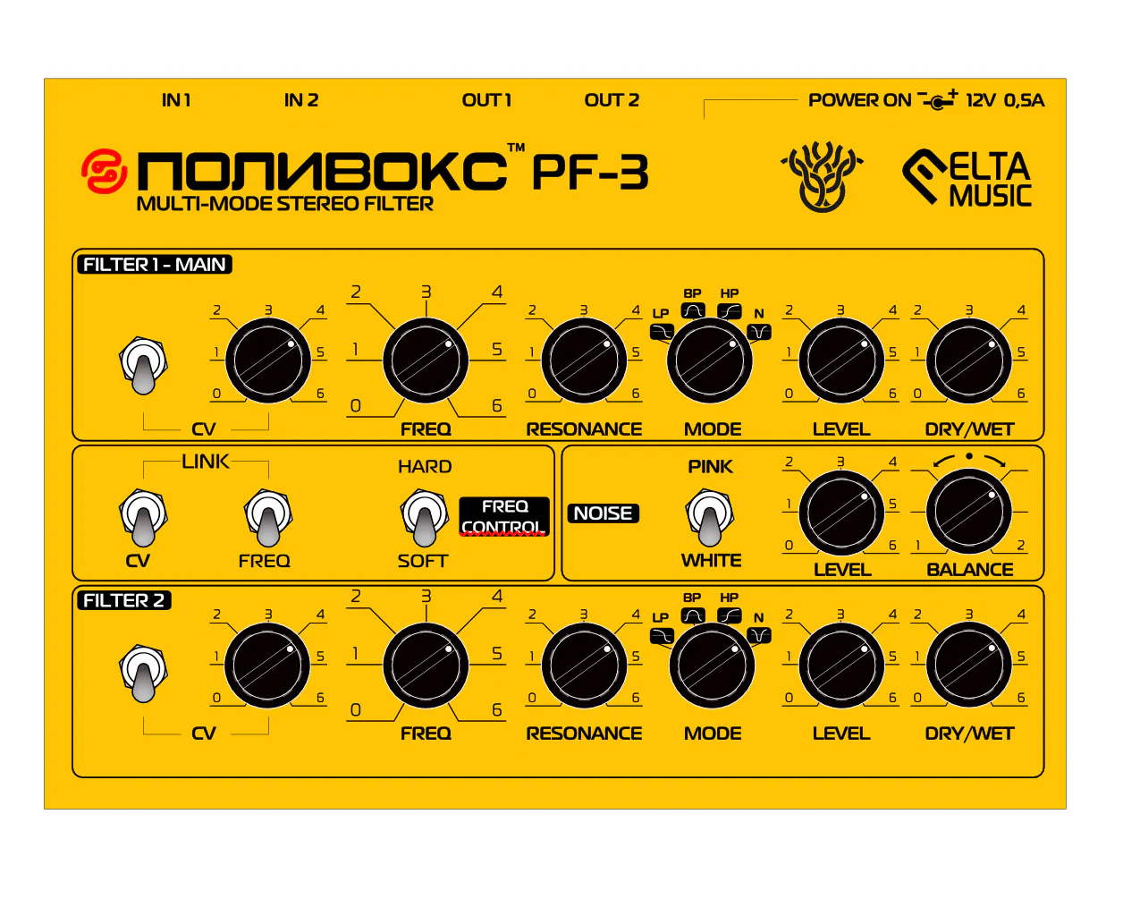 ELTA Music PF-3 POLIVOX Stereo Filter - Yellow - Image 3