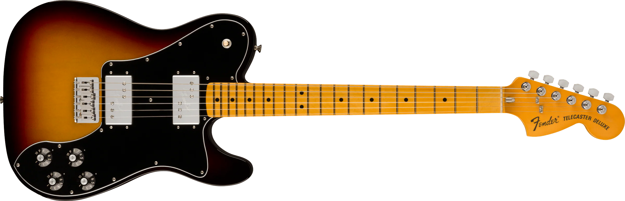 Fender American Vintage II 1975 Telecaster Deluxe - Maple Fingerboard, 3-Colour Sunburst - Image 2