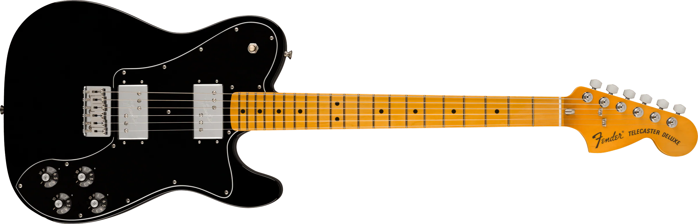 Fender American Vintage II 1975 Telecaster Deluxe - Maple Fingerboard - Black - Image 2