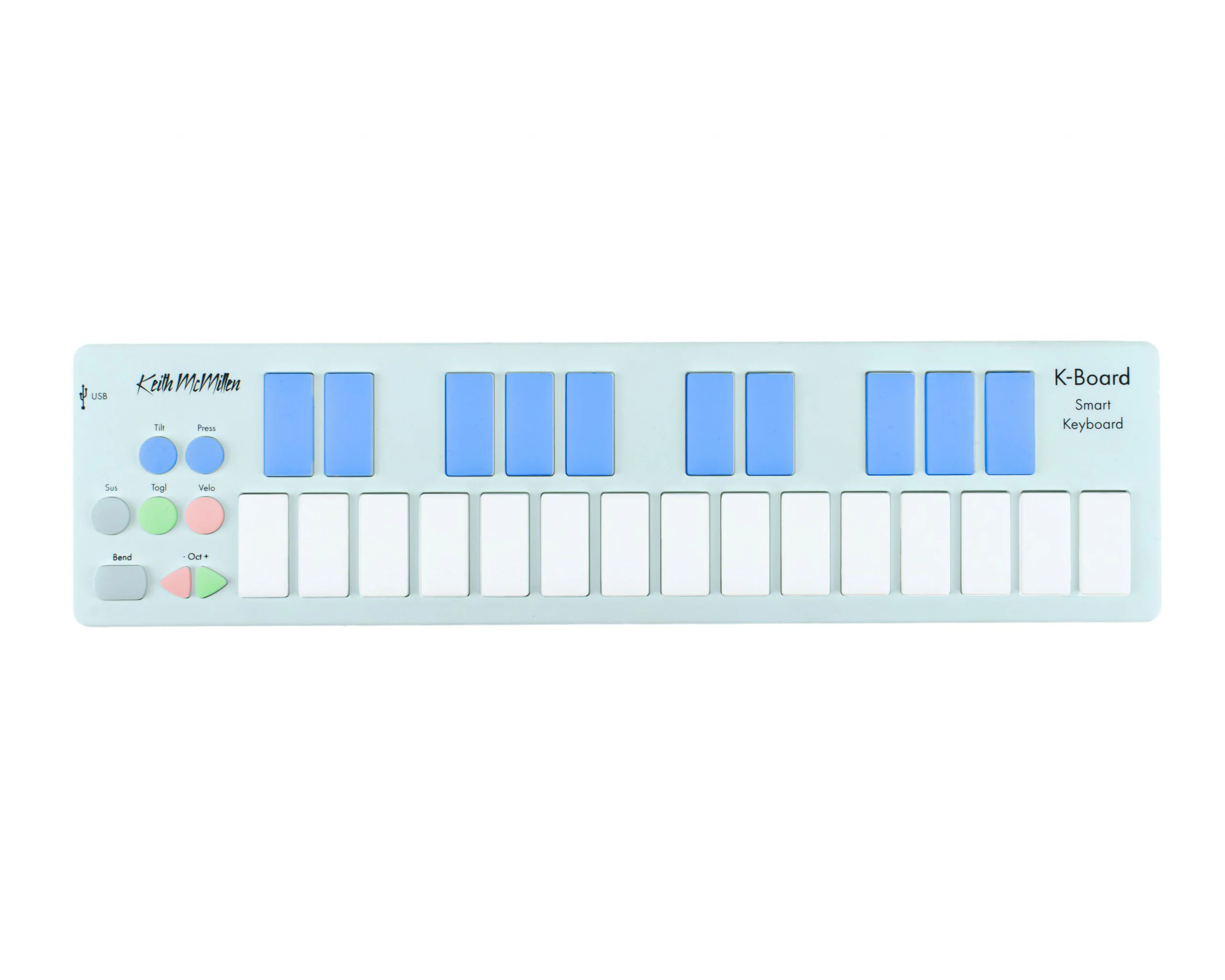 Muse Kinetics K-Board-C Mini MPE MIDI Keyboard Controller - Snow