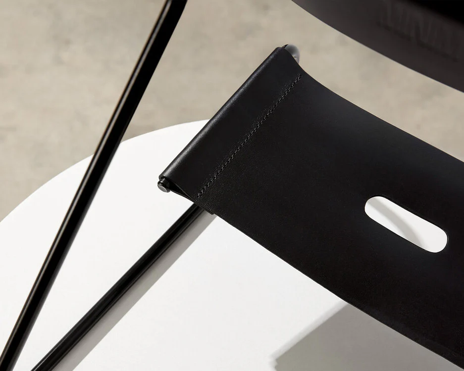 MINIM Sling Guitar Stand Black Leather/Black Frame - Image 3